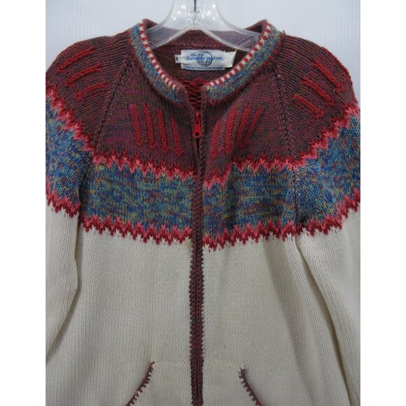 VINTAGE The Sweater Venture Medium Wool Cardigan Nordic Fair Isle * - Picture 2 of 12